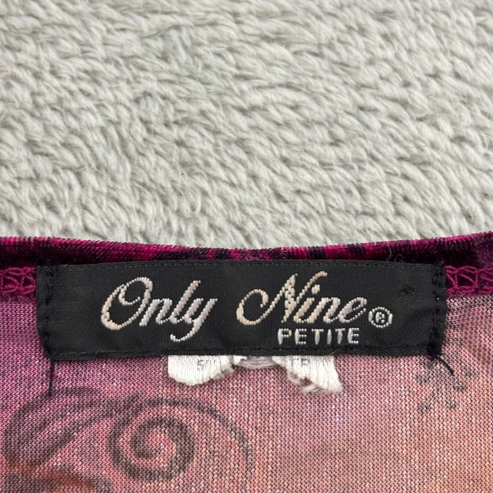 VTG Only Nine Womens Ruched Velvet Burnout Blouse PL Multicolor‎ Y2K Whimsigoth - Picture 8 of 15